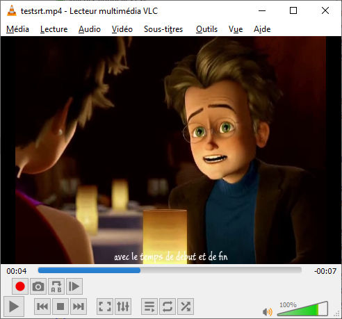 Image représentant la fenêtre d'un éditeur vidéo avec une vidéo et un sous-titre