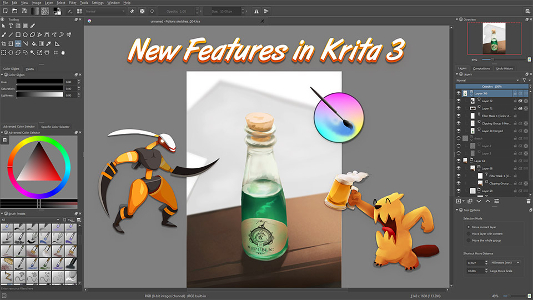 Poster du tutoriel New Features in Krita 3