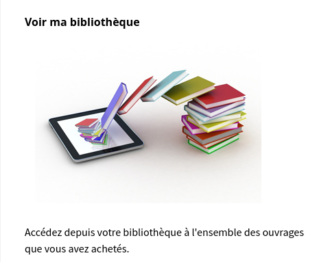 Accès à la bibliothèque depuis la page d'accueil du compte