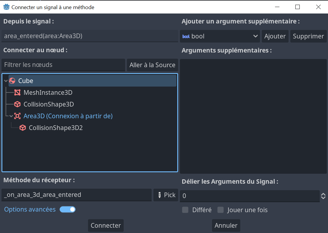 Connecter un signal à une méthode