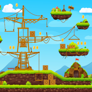 Niveau d'un jeu d'acade 2D