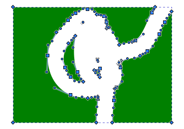 Aperçu des noeuds de la forme gommée