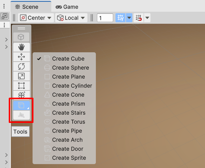 Intégration de ProPuilder à la barre d'outils de Unity 6