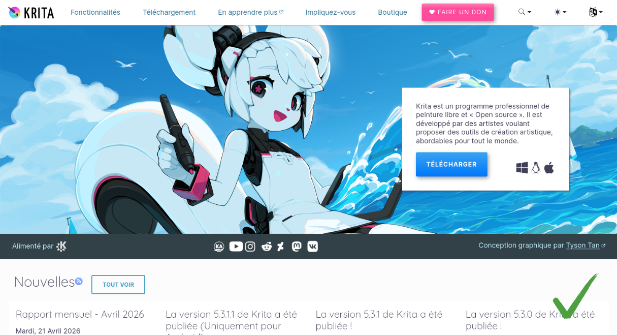 Le site officiel de Krita