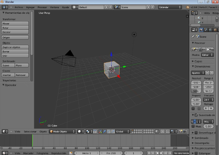 Ancienne interface de Blender